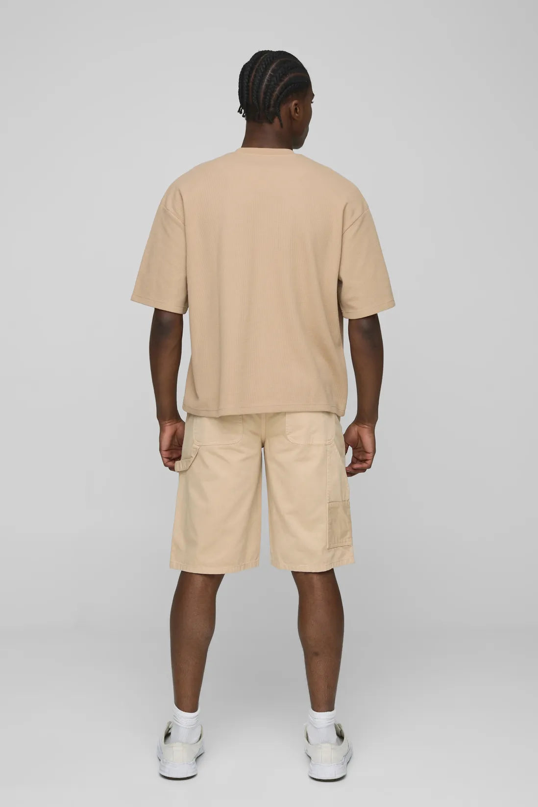 Relaxed Long Length Overdye Carpenter Shorts