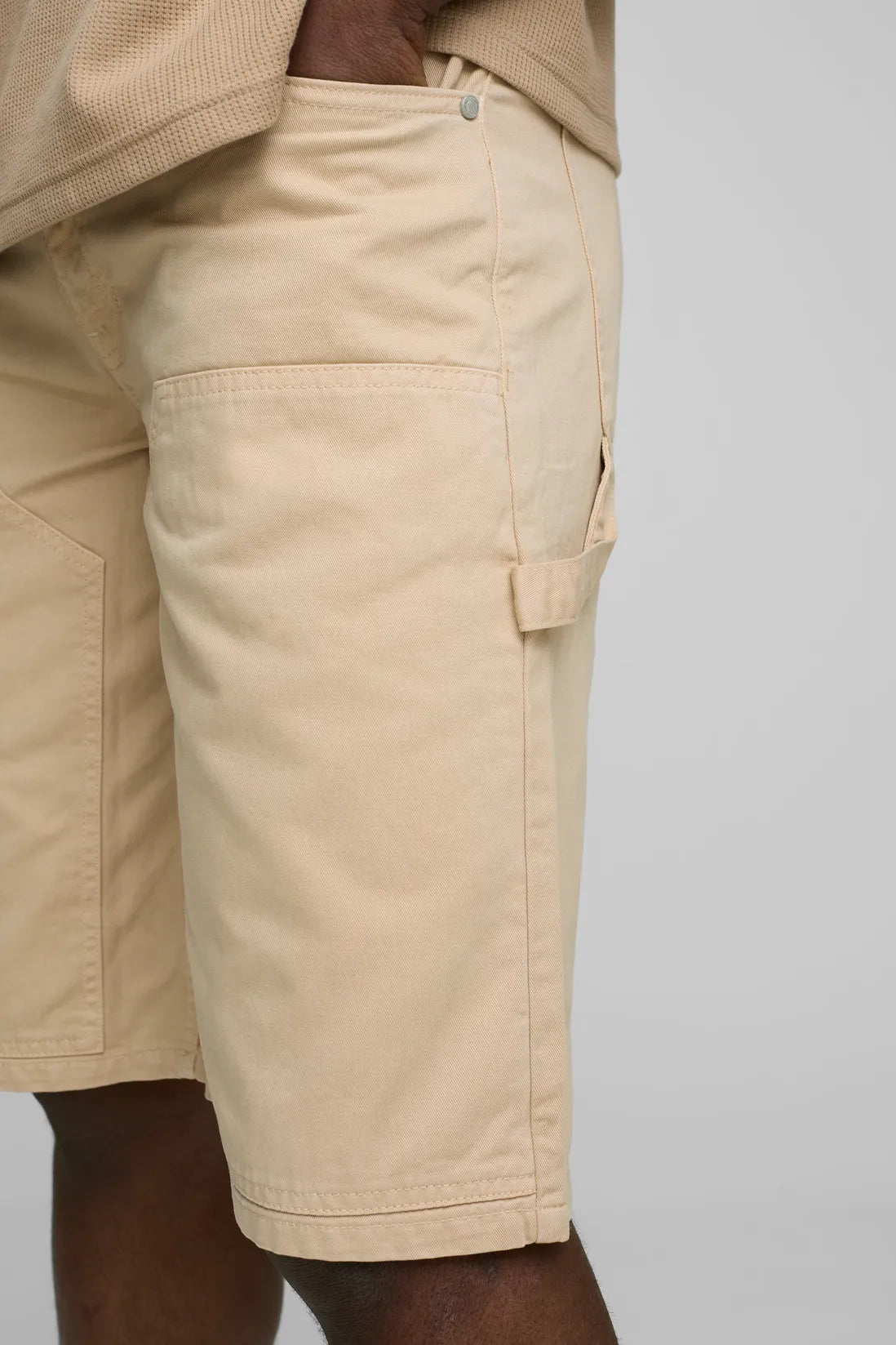 Relaxed Long Length Overdye Carpenter Shorts