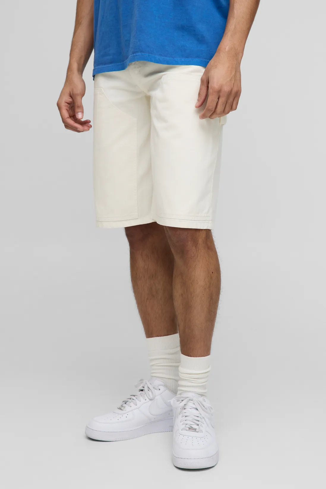 Relaxed Long Length Overdye Carpenter Shorts