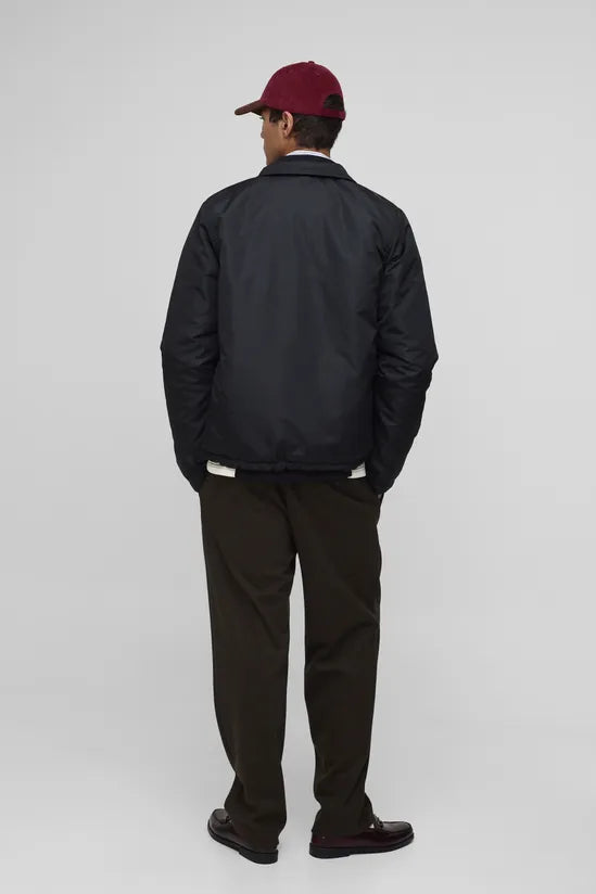 Regular Fit Padded Nylon Varsity Coach Jacket