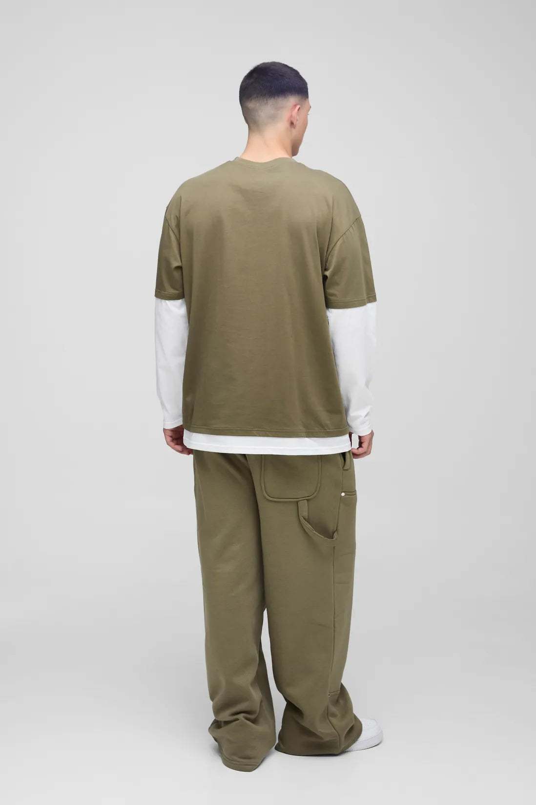Oversized Faux Layer Varsity Embossed T-Shirt