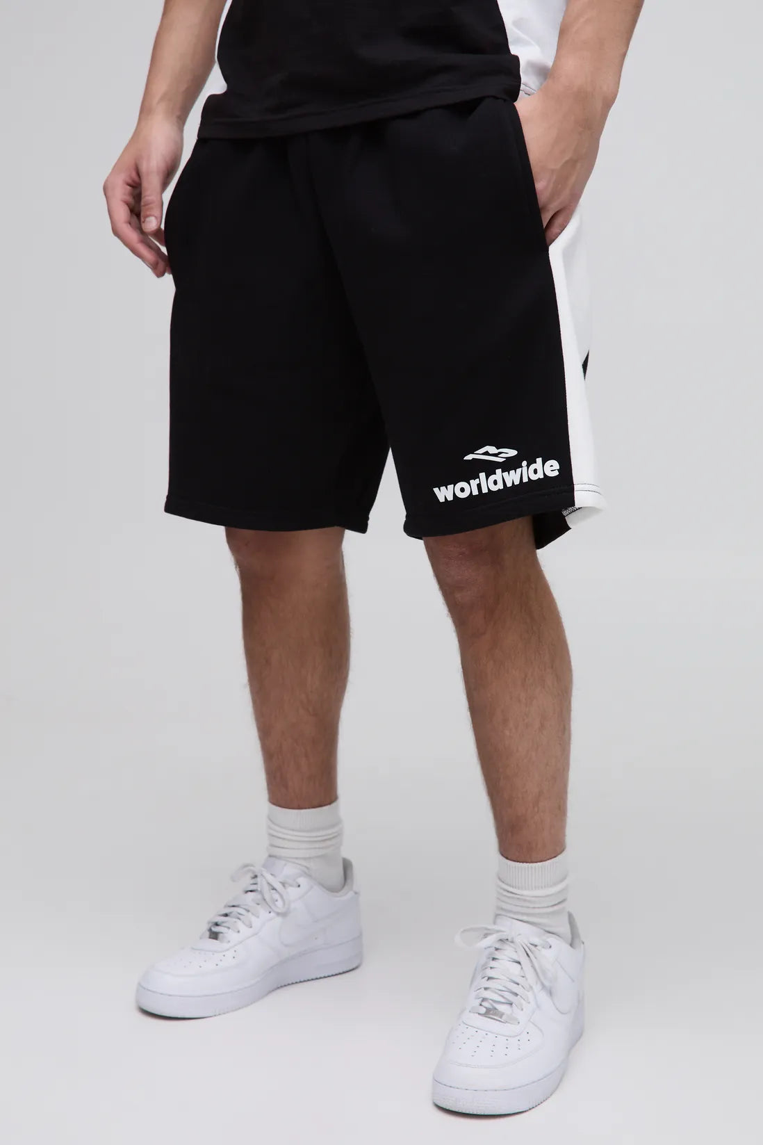 Relaxed Worldwide Mid Length Colour Block Shorts