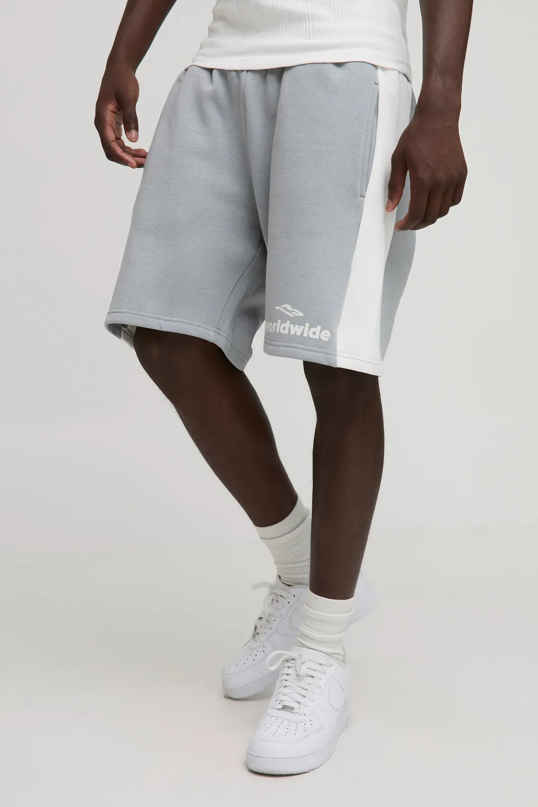Relaxed Worldwide Mid Length Colour Block Shorts