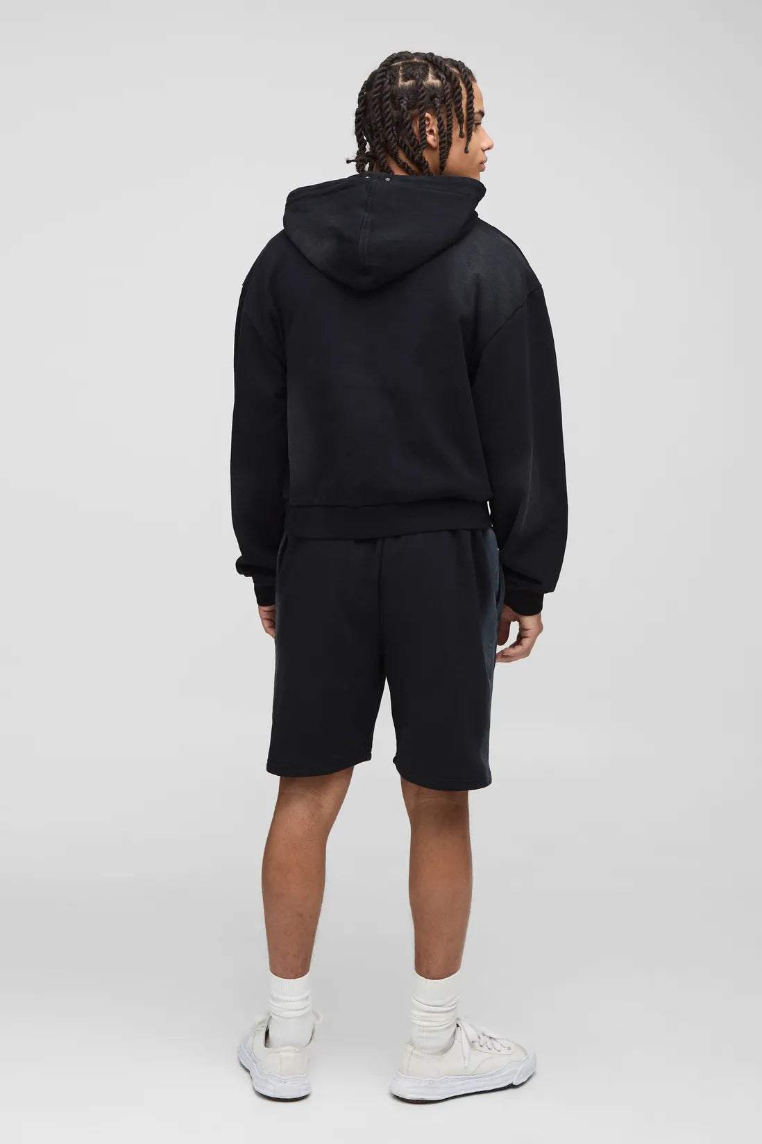 Relaxed Mid Length Washed Seam Shorts