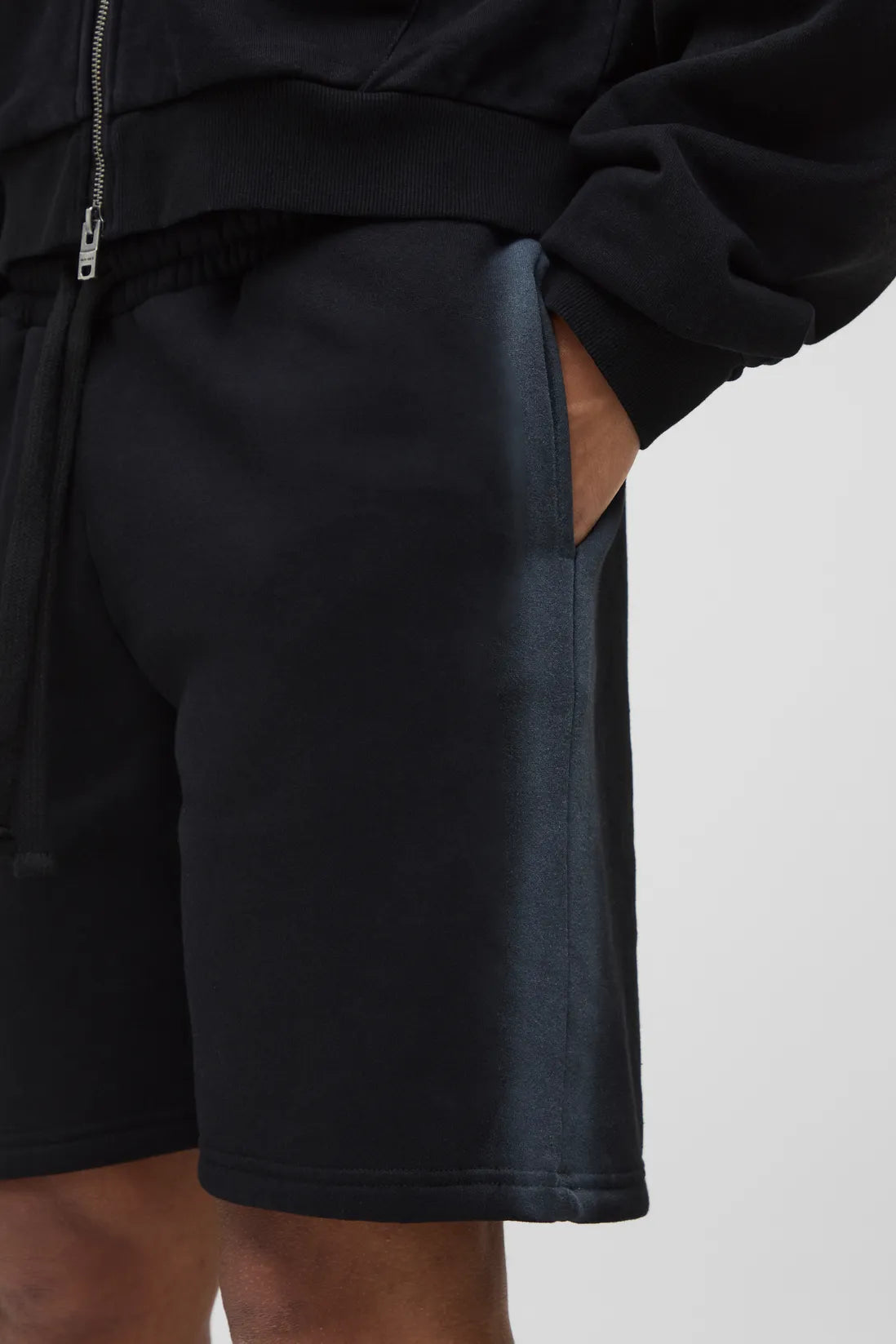 Relaxed Mid Length Washed Seam Shorts