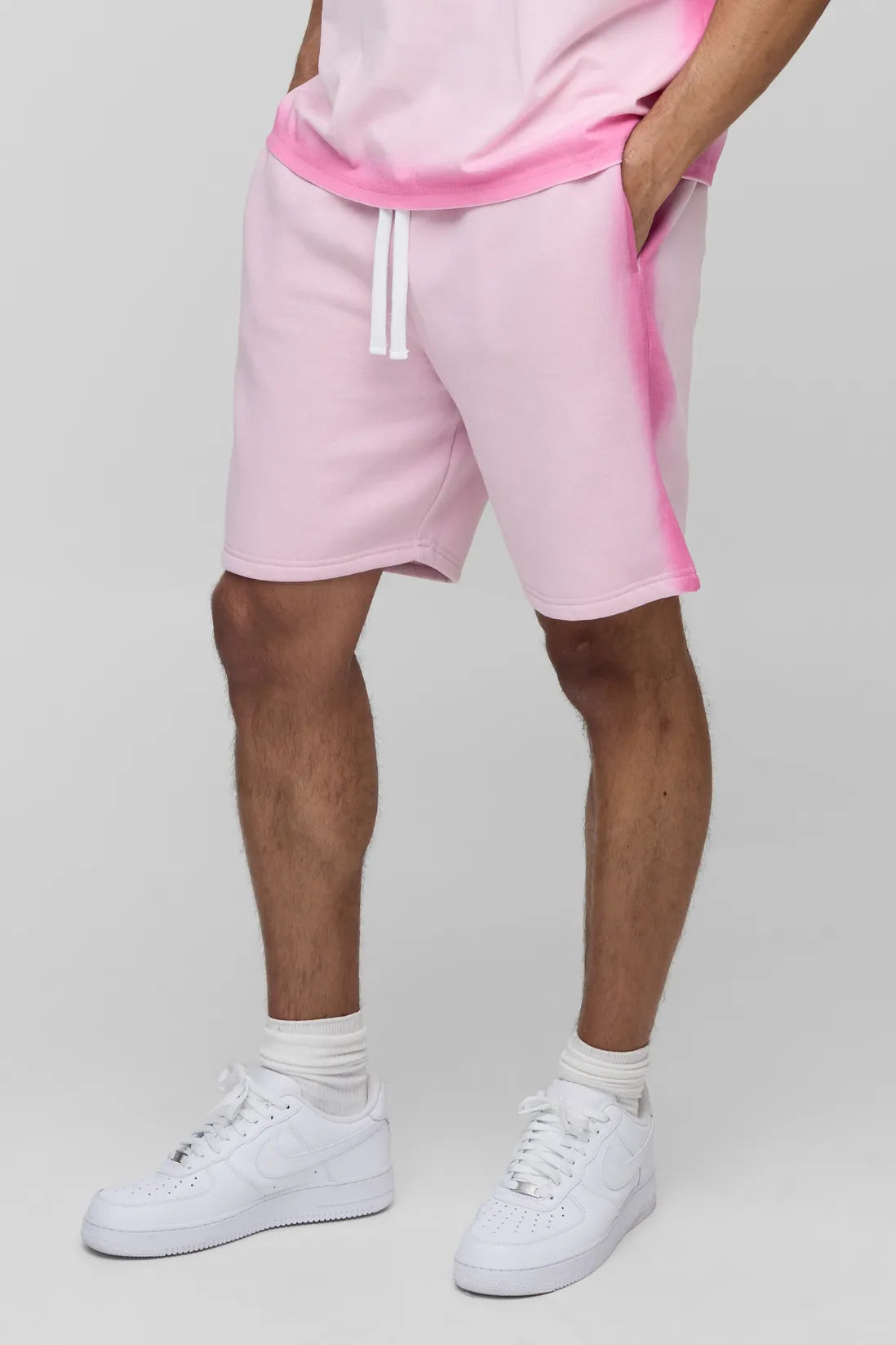 Relaxed Mid Length Washed Seam Shorts