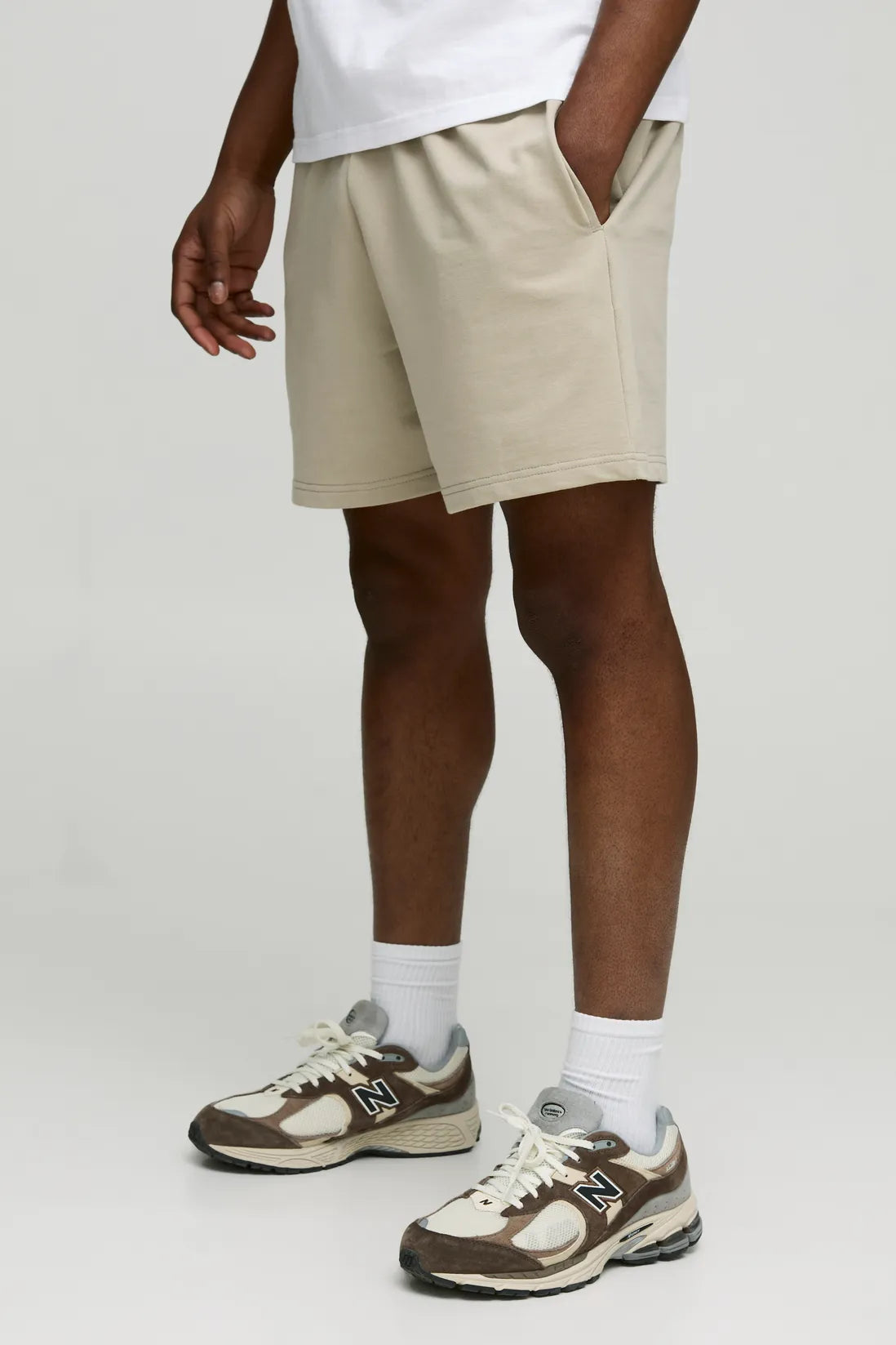 260GSM Loopback Basic Relaxed Fit Mid Length Shorts
