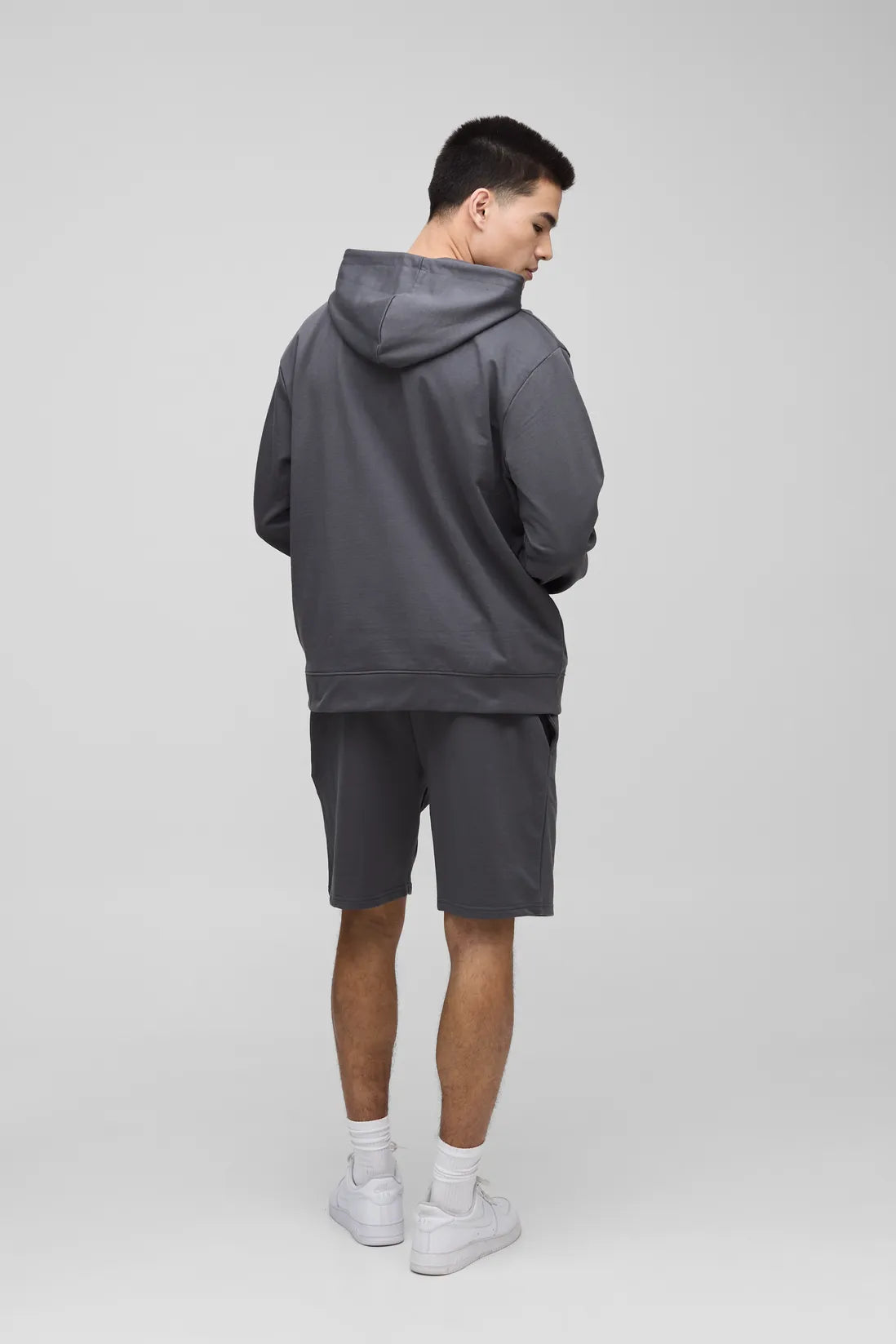 260GSM Loopback Basic Relaxed Fit Mid Length Shorts