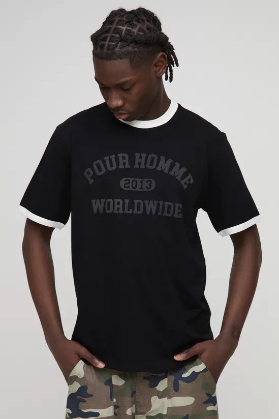 Regular Fit Pour Homme Ringer T-Shirt