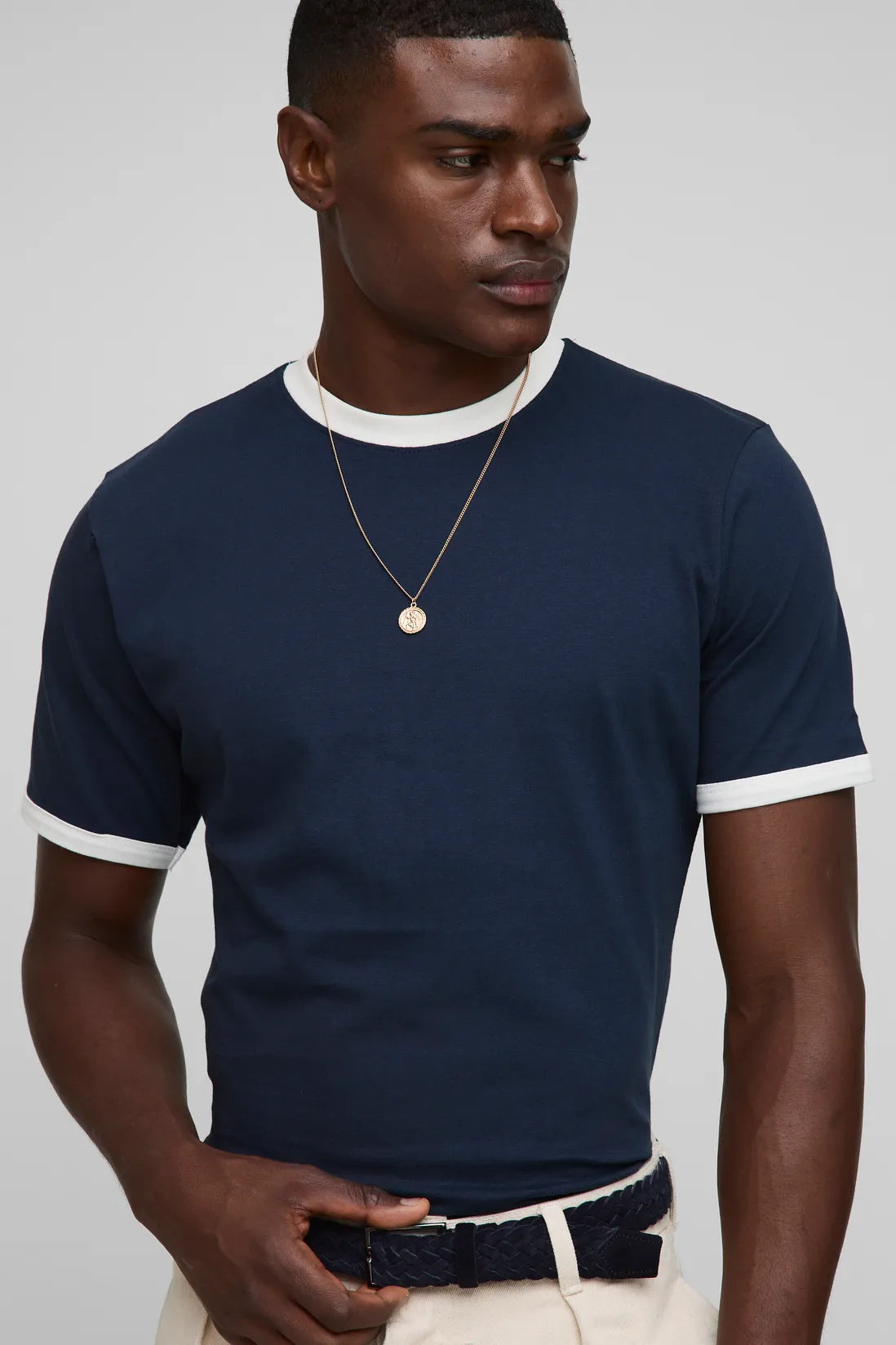 Regular Fit Ringer Crew Neck T-Shirt