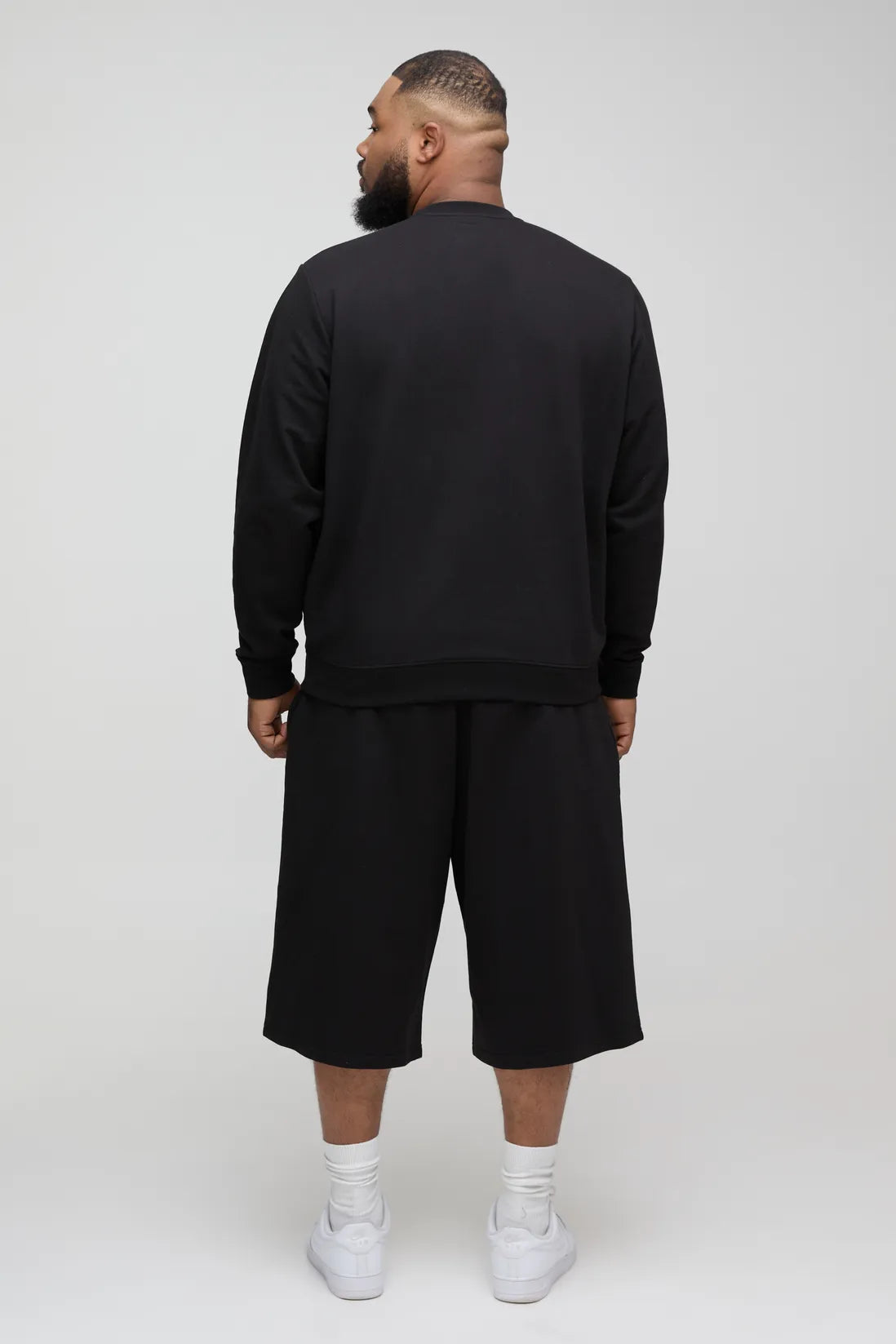 Plus 260GSM Loopback Basic Regular Fit Jersey Longline Shorts