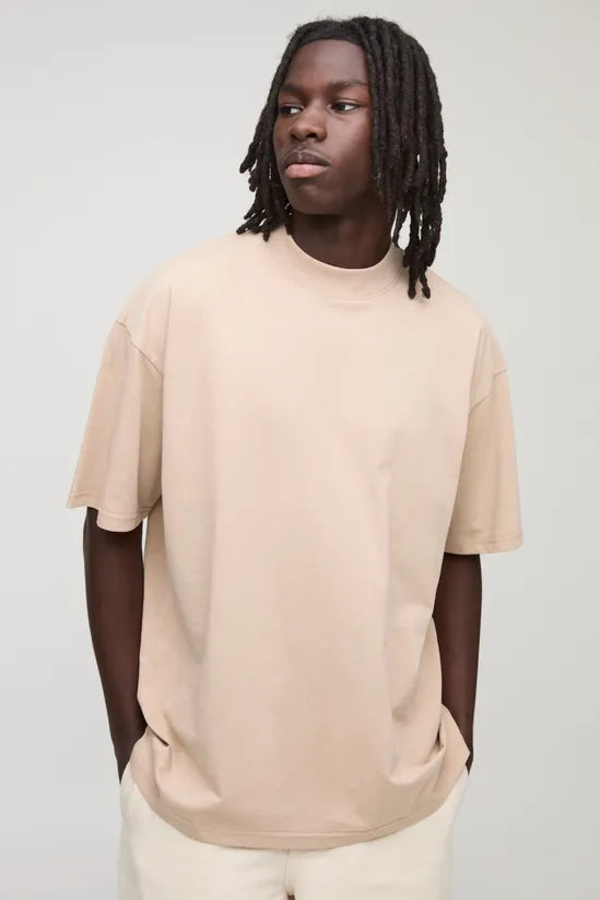 Basic Oversized Extended Neck T-Shirt