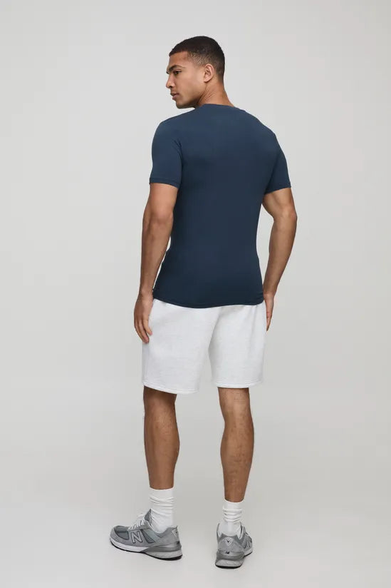 Men Basic Muscle Fit Crew Neck T-Shirt