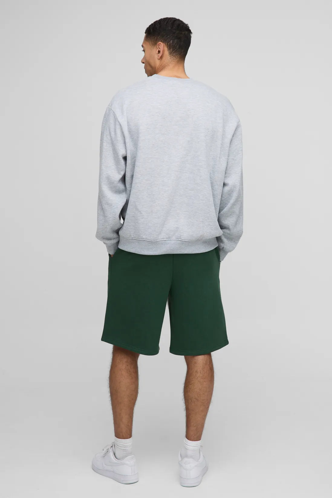 Oversized Man Colour Block Mid Length Shorts