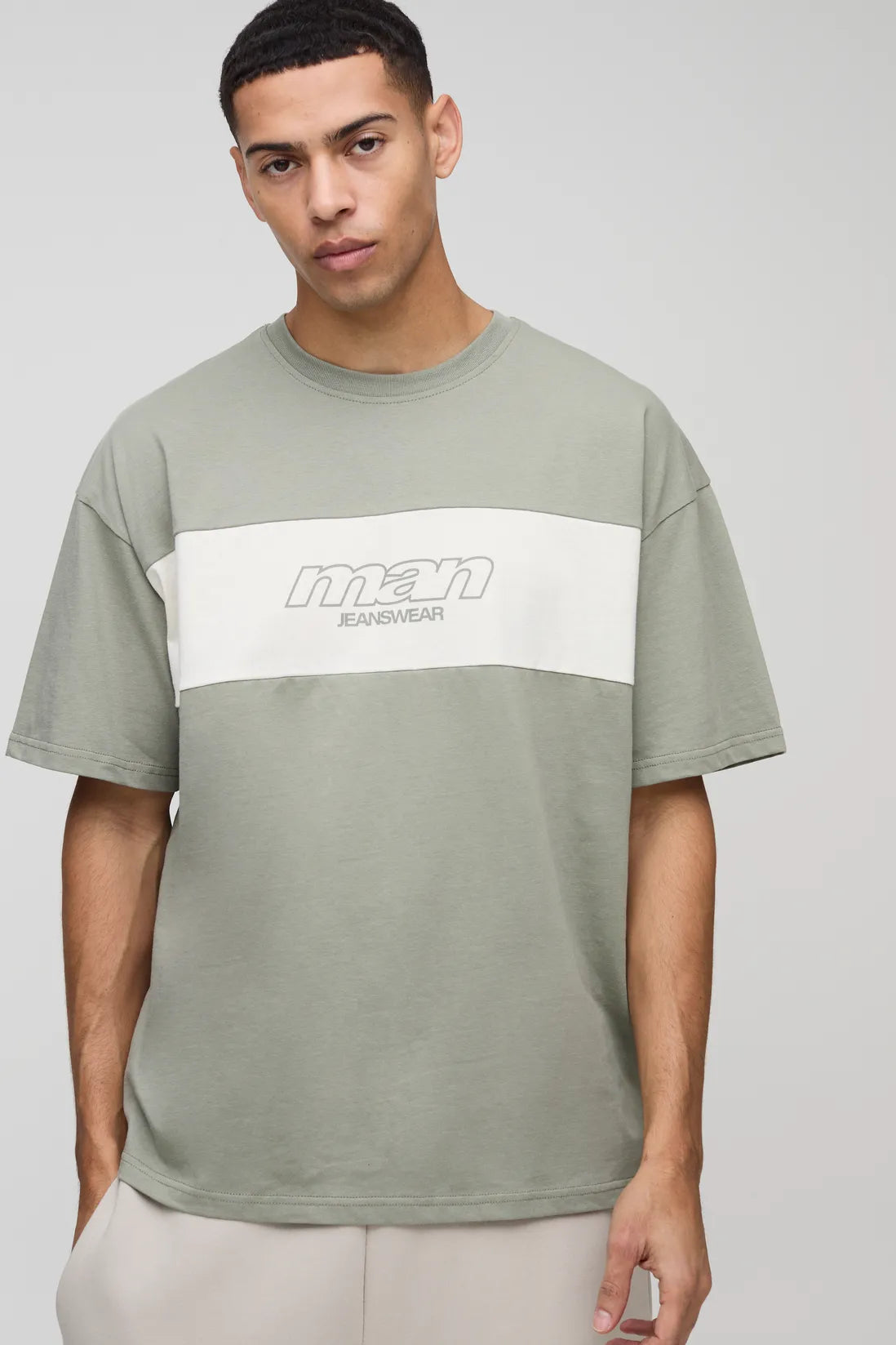 Oversized Man Colour Block T-Shirt
