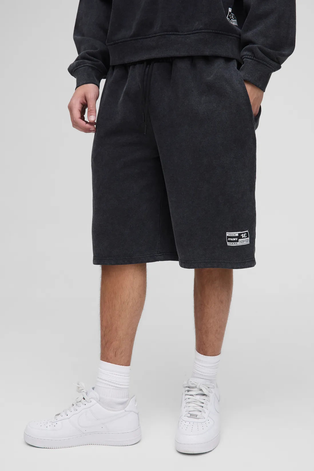 Oversized Washed Printed Shorts