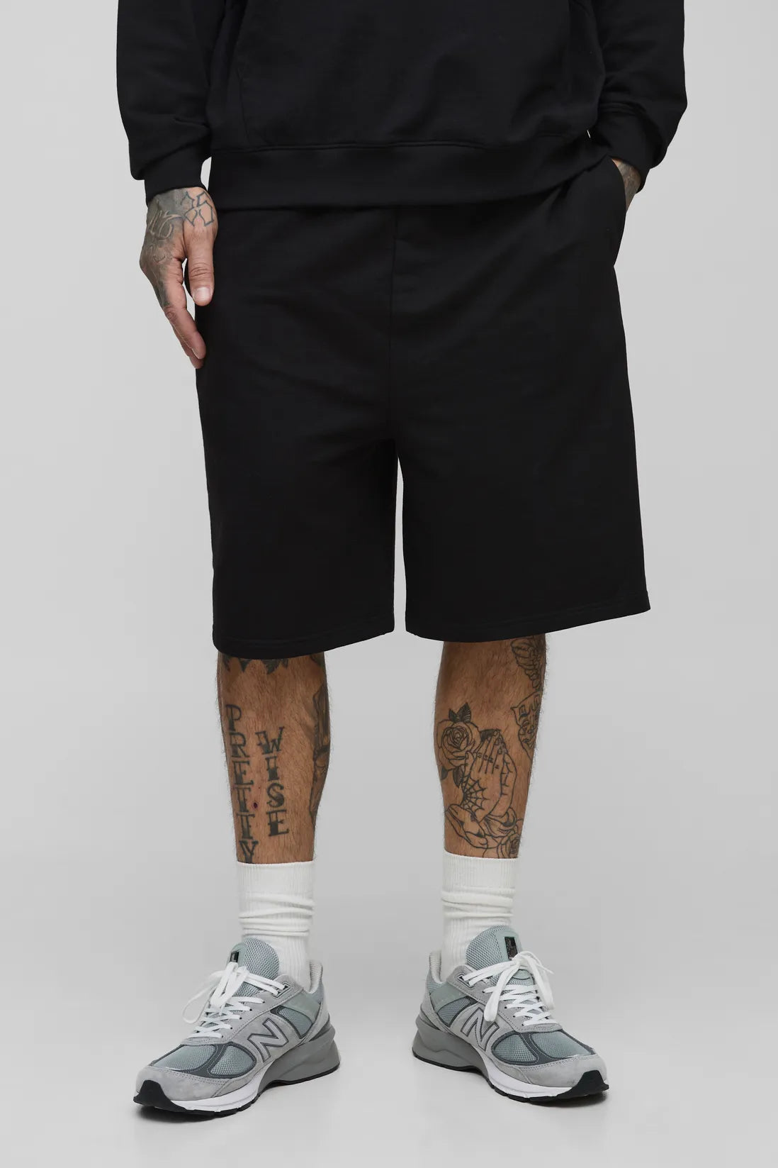 Tall 260GSM Loopback Oversized Drop Crotch Basic Shorts