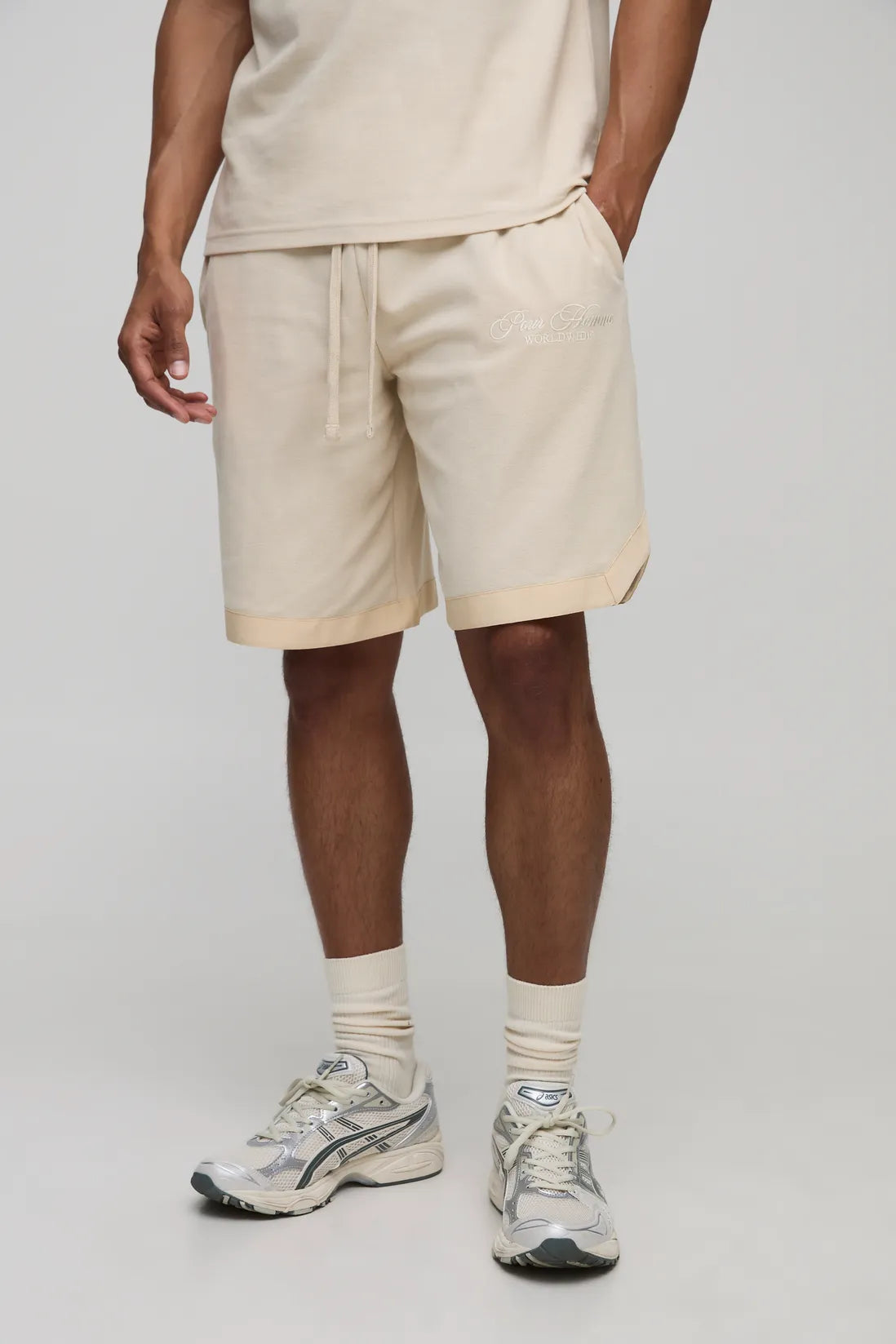 Homme Mid Length Pique Basketball Shorts