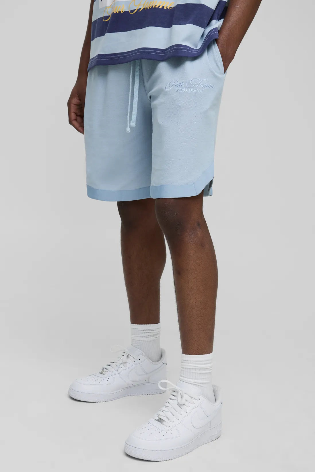 Homme Mid Length Pique Basketball Shorts