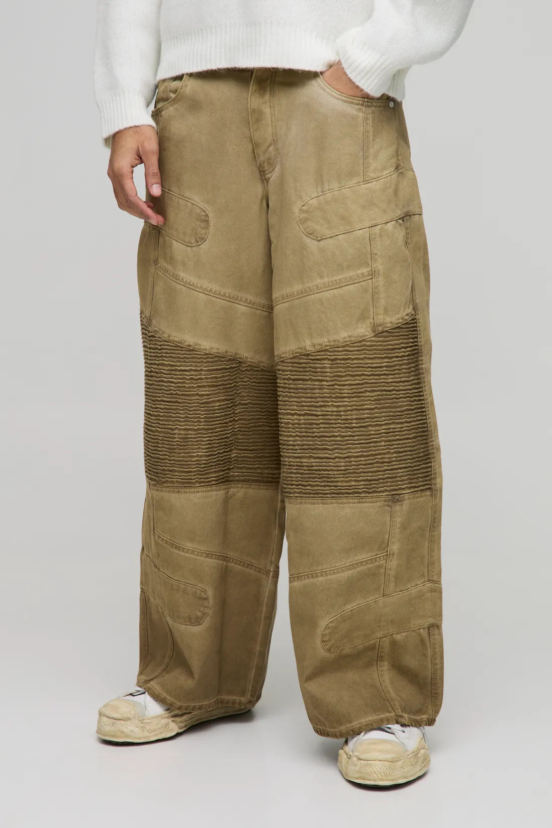 Oil Wash Extreme Baggy Biker Jeans