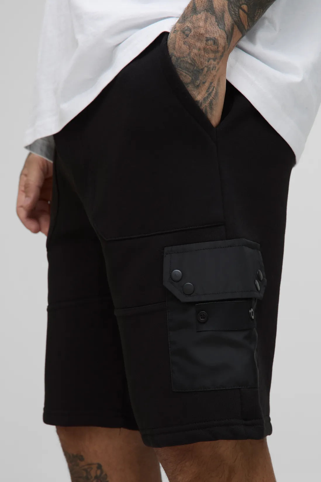 Tall Regular Fit Utility Pocket Jersey Shorts