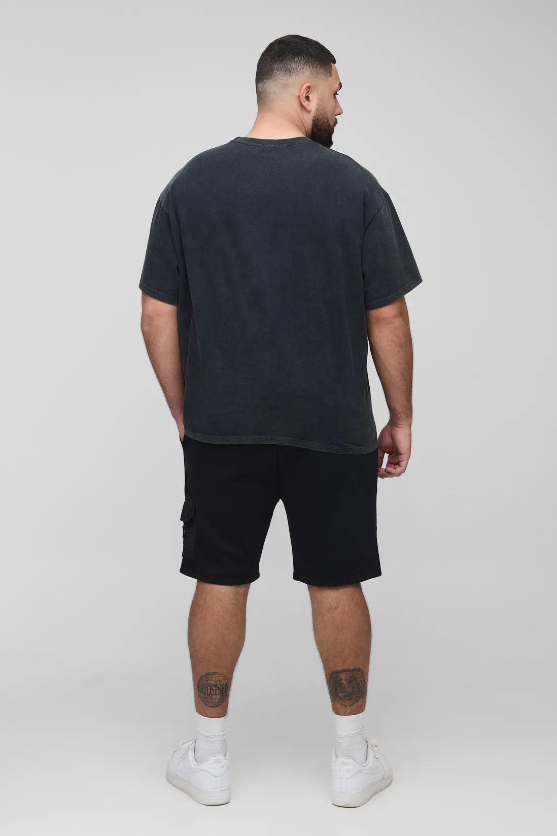Plus Utility Pocket Loose Fit Jersey Shorts
