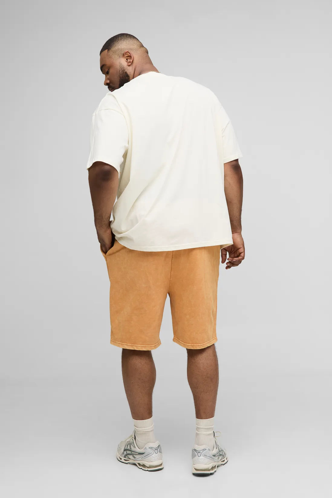 Plus Slim Fit Acid Wash Jersey Shorts