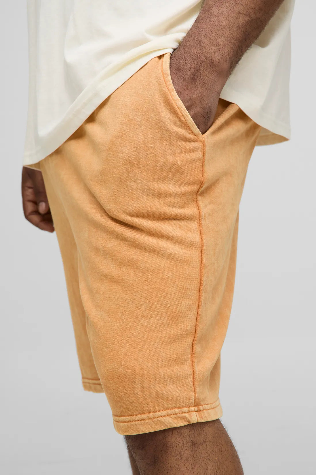Plus Slim Fit Acid Wash Jersey Shorts