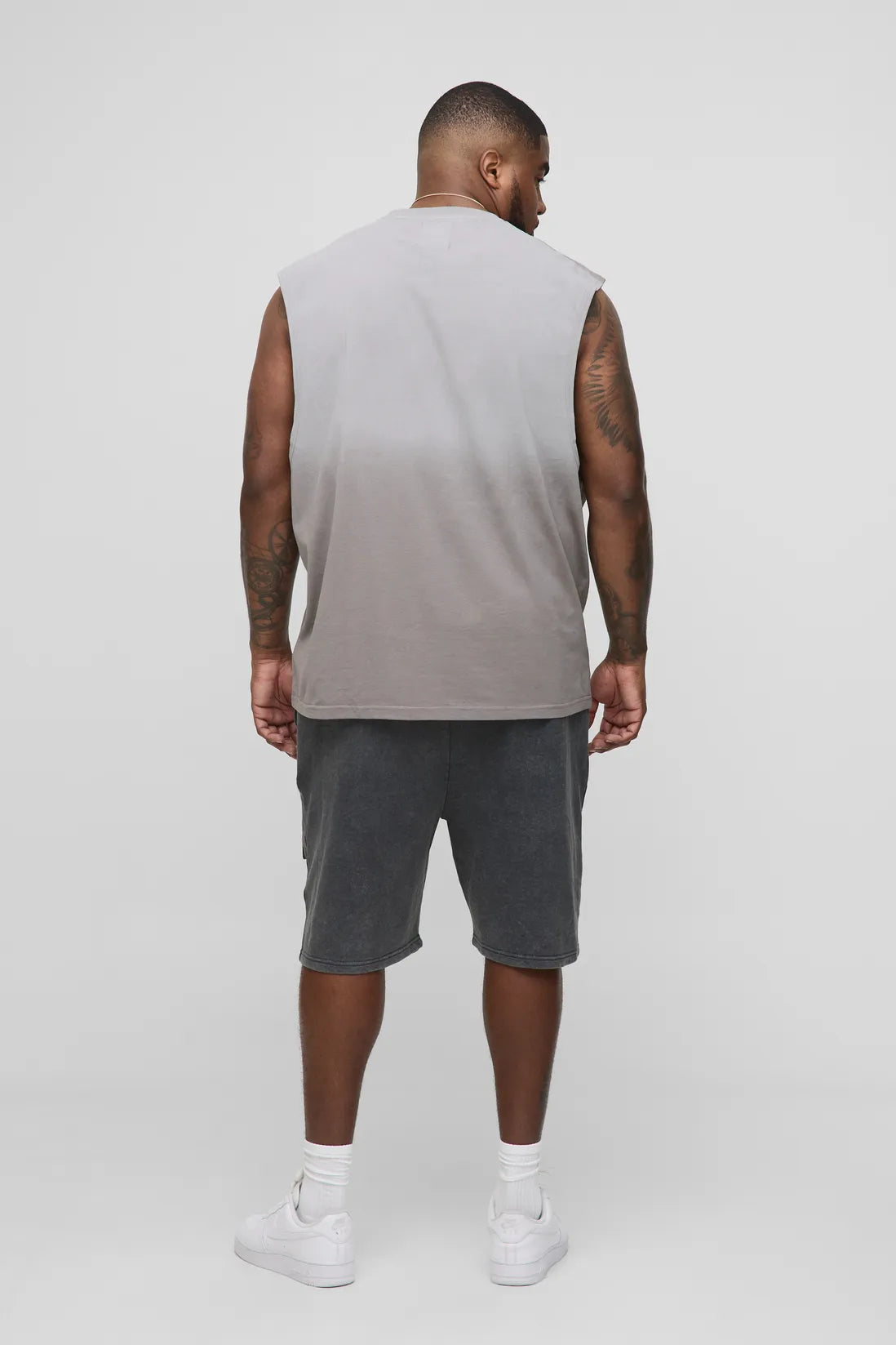 Plus Loose Fit Cargo Acid Wash Jersey Shorts