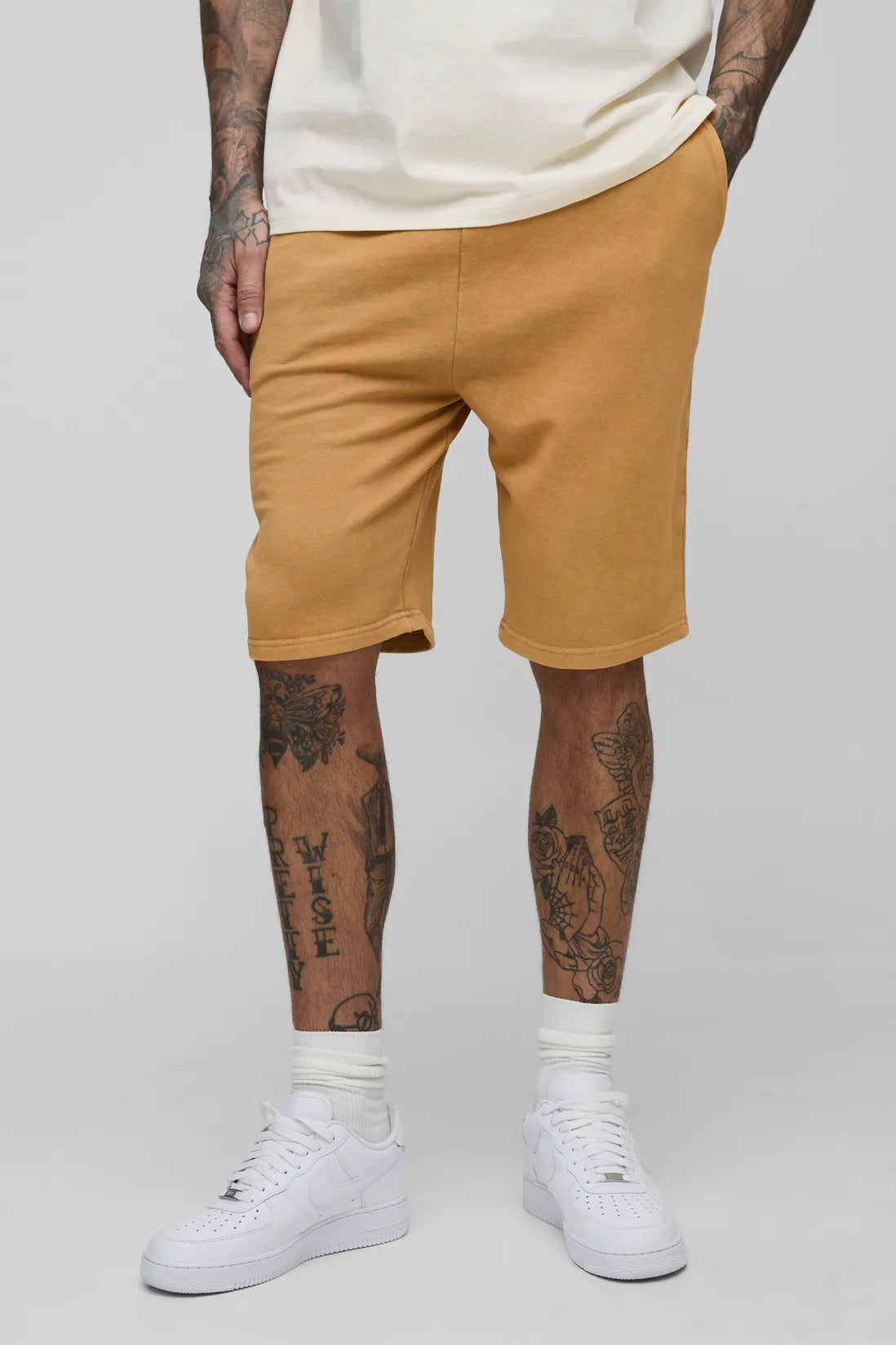 Tall Loose Fit Acid Wash Jersey Shorts