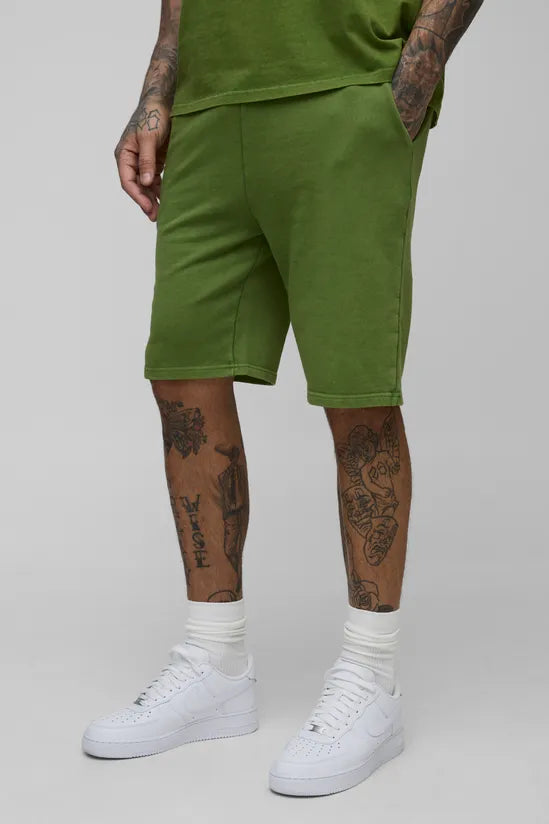 Tall Loose Fit Acid Wash Jersey Shorts