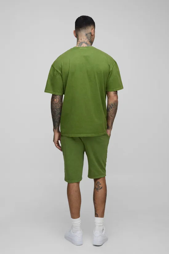 Tall Loose Fit Acid Wash Jersey Shorts