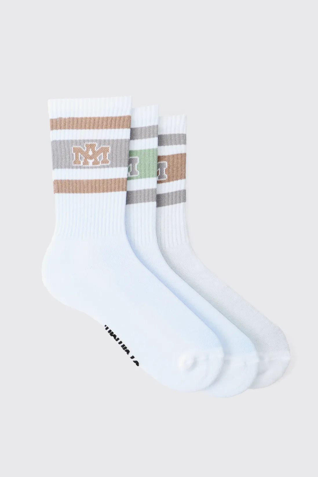 3 Pack Stripe Jacquard Ofcl MAN Badge Sport Socks