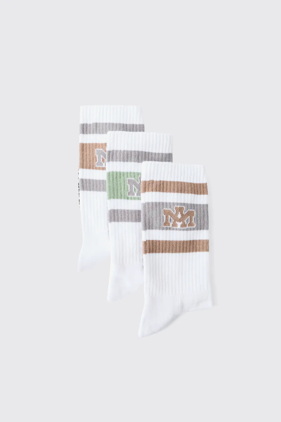 3 Pack Stripe Jacquard Ofcl MAN Badge Sport Socks