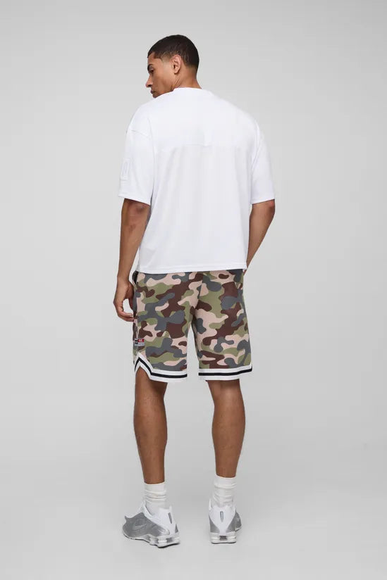 MAN Tab Camo Basketball Mesh shorts