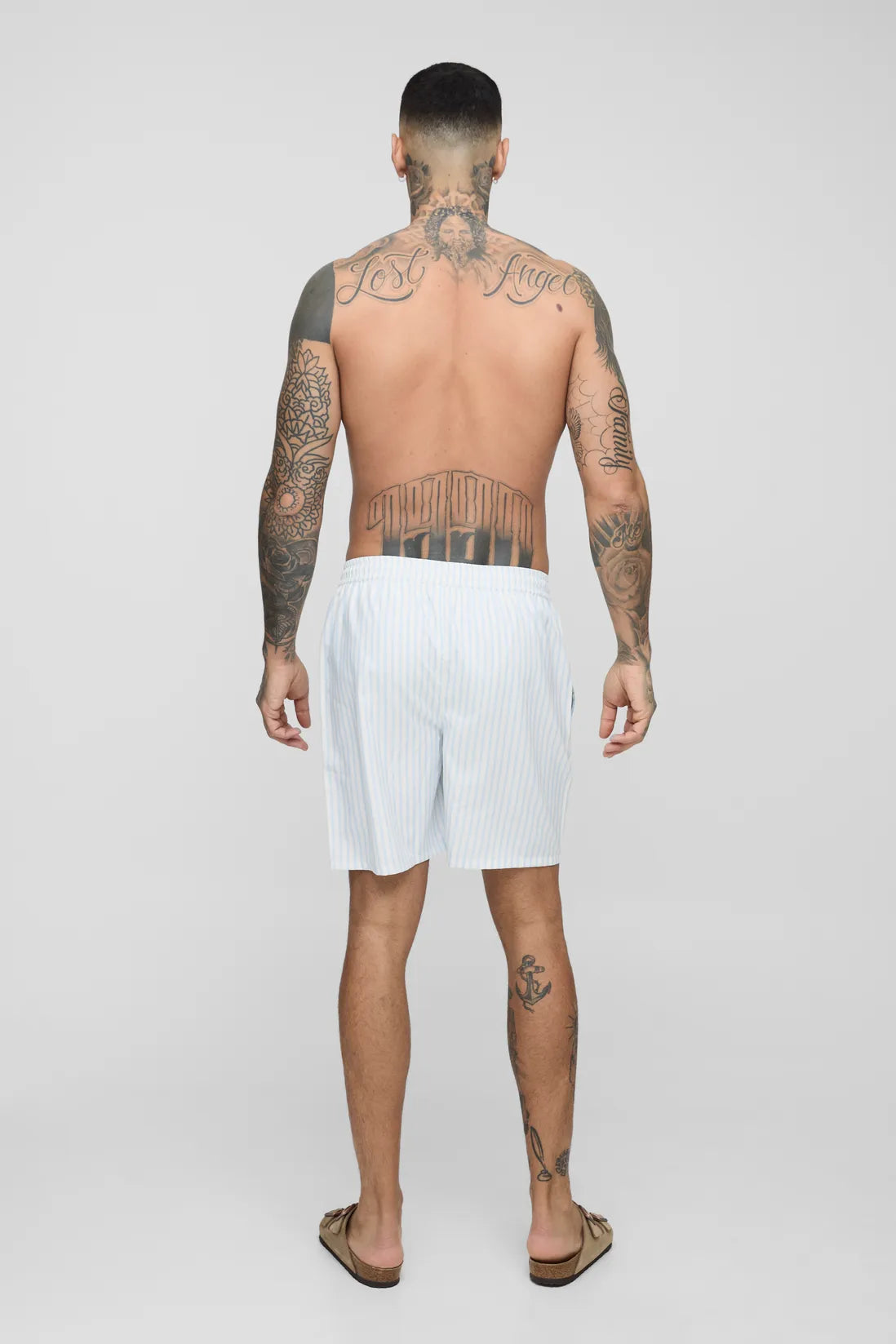 Tall Mid Length Stripe Swim Shorts