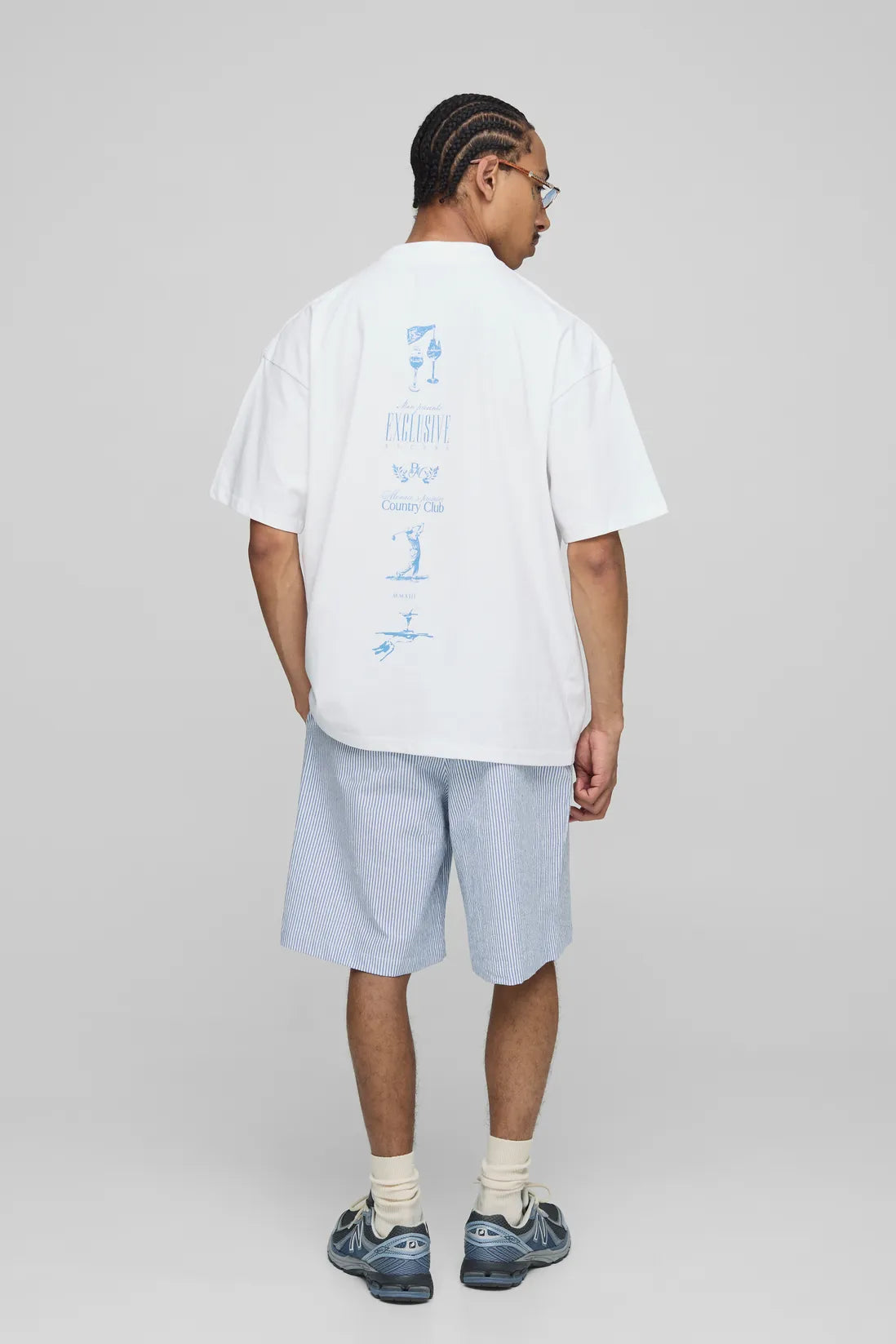 Elasticated Baggy Striped Seersucker Shorts