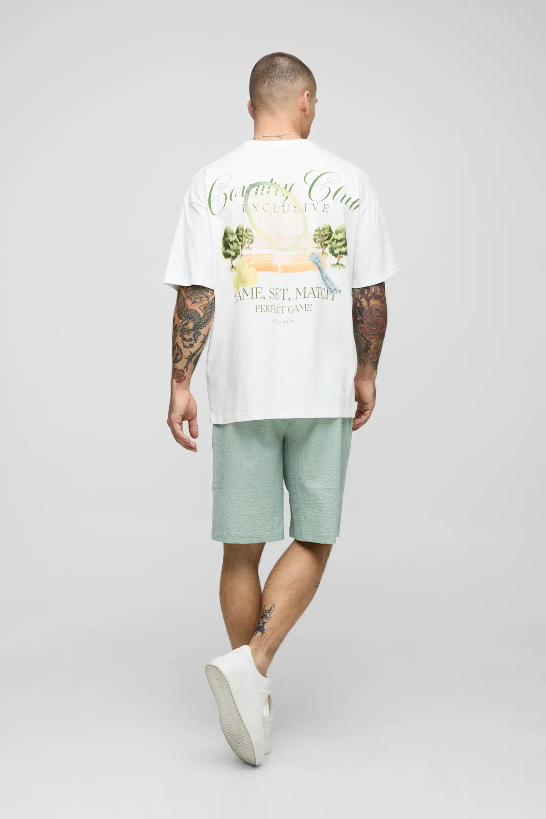 Elasticated Baggy Plain Seersucker Shorts