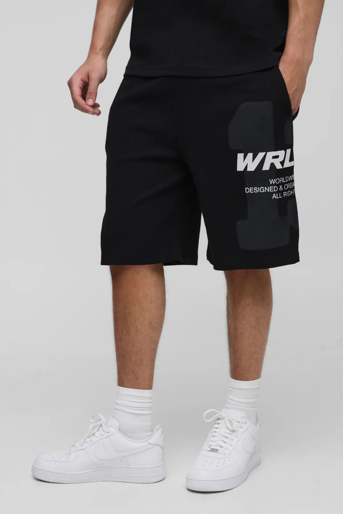Oversized Waffle 13 Varsity Printed Short