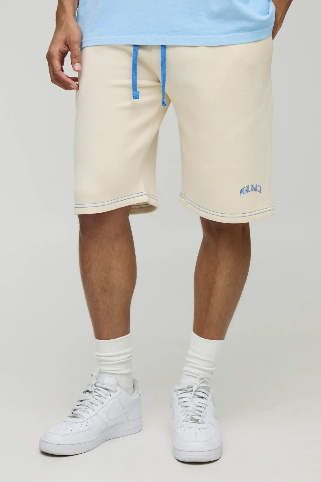 Relaxed Worldwide Contrast Stitch Long Length Short