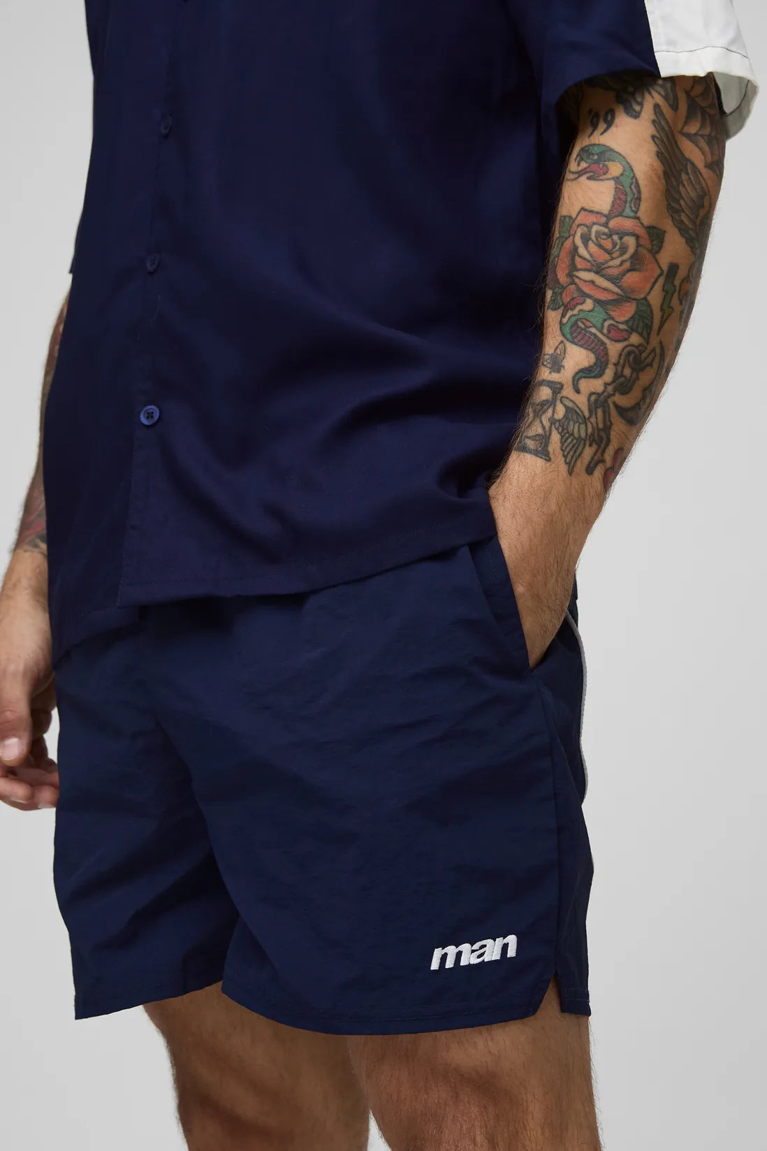Elasticated Waist Nylon Fighter Shorts