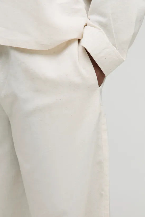 Plus Linen Look Elasticated Waist Baggy Trousers