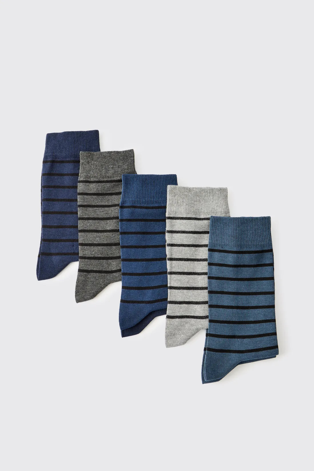 5 Pack Tonal Stripe Sports Socks