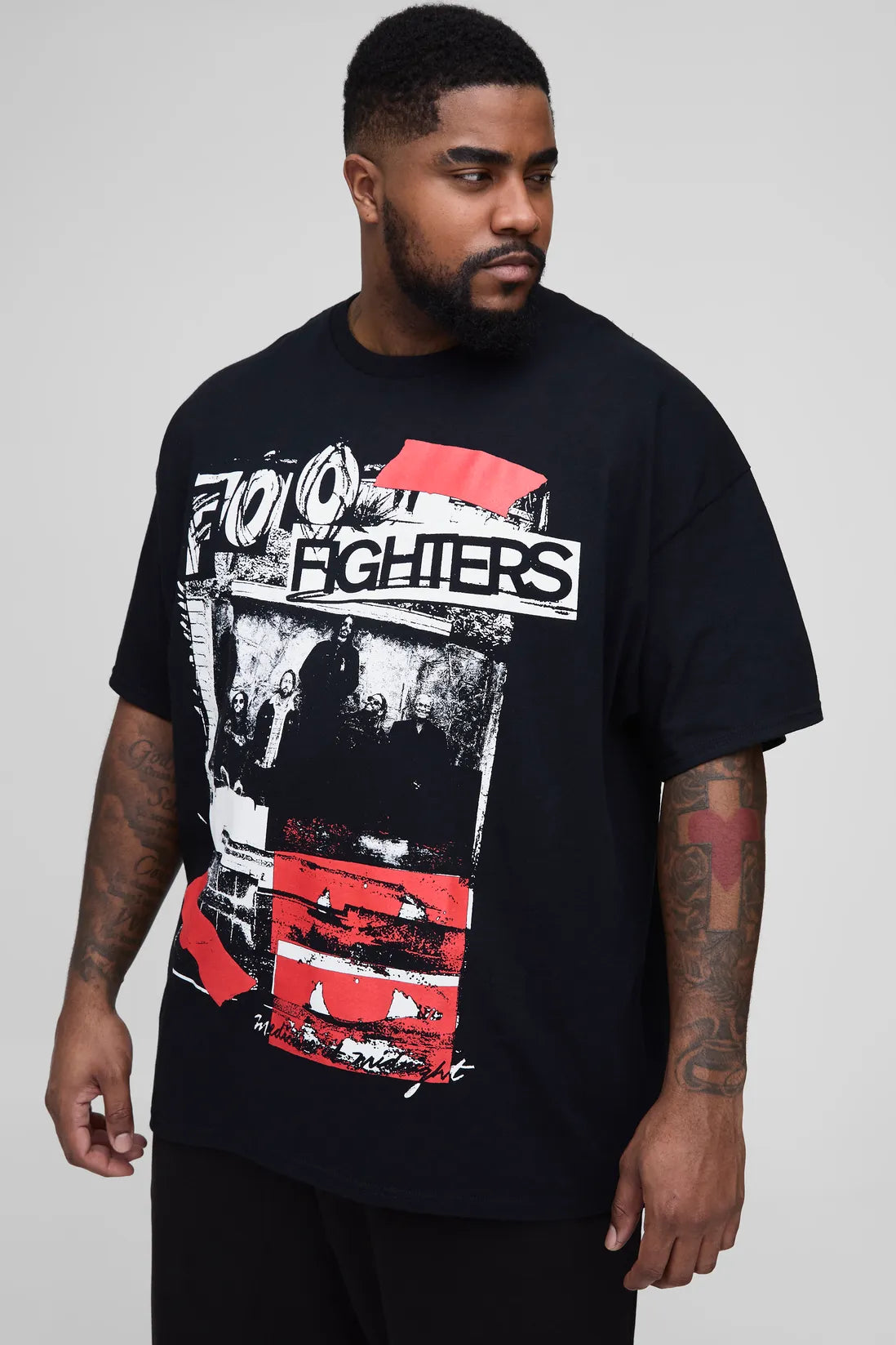 Plus Foo Fighters License Print Regular Fit T-Shirt