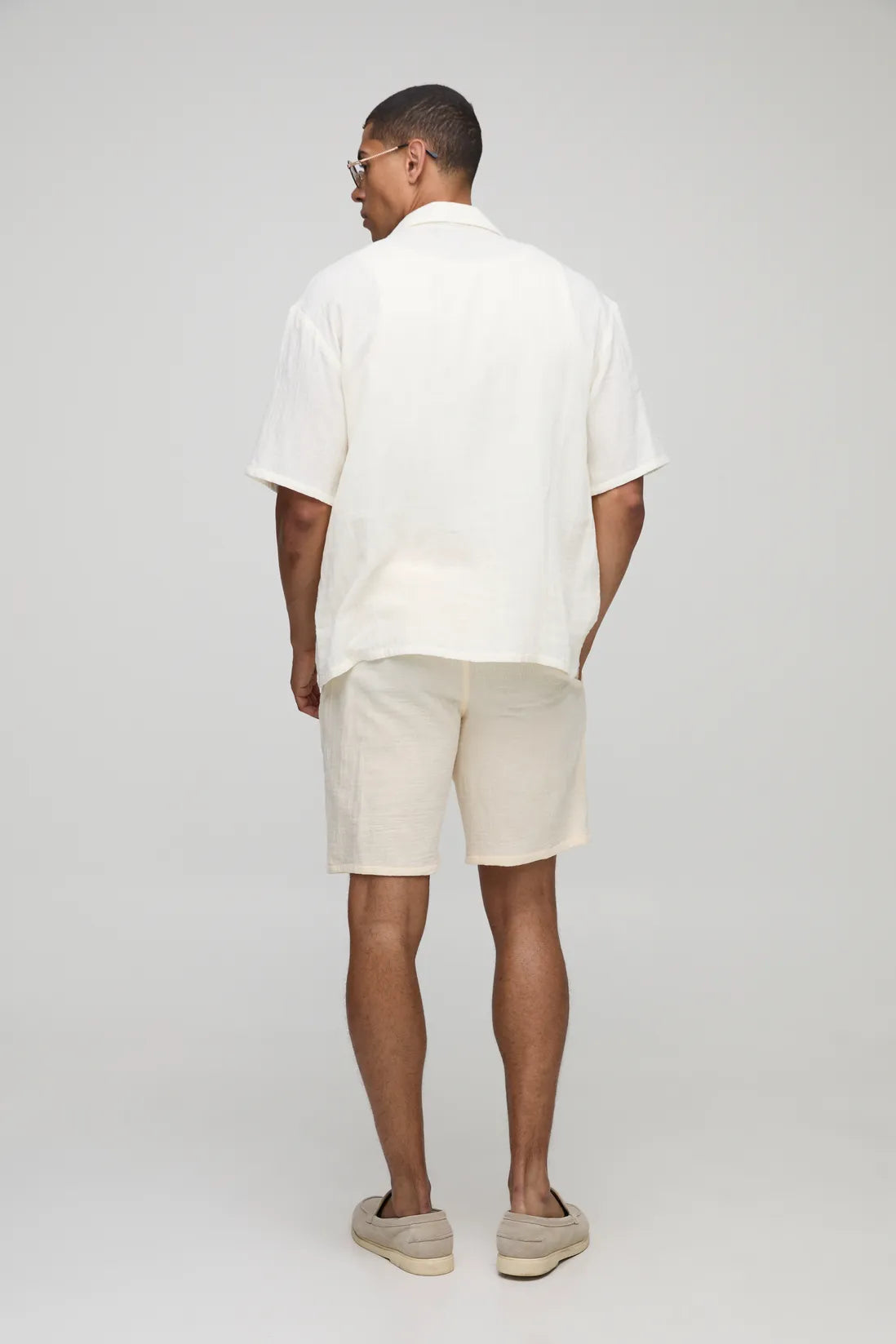 Elasticated Regular Fit Cheesecloth Shorts