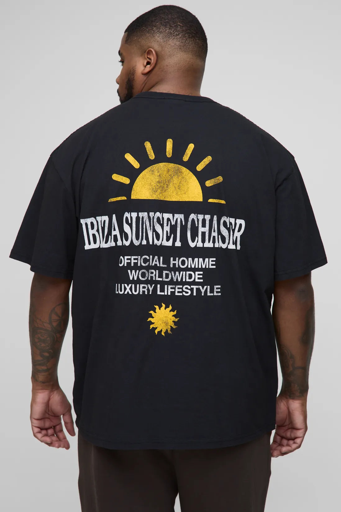 Plus Washed Ibiza Sunset Chaser Oversized T-Shirt