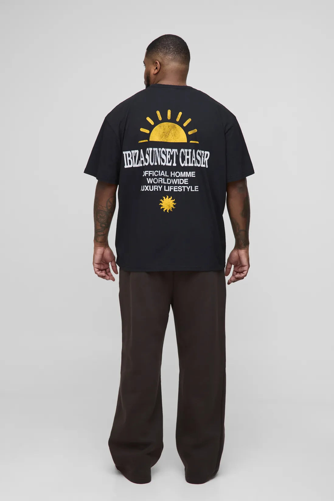 Plus Washed Ibiza Sunset Chaser Oversized T-Shirt