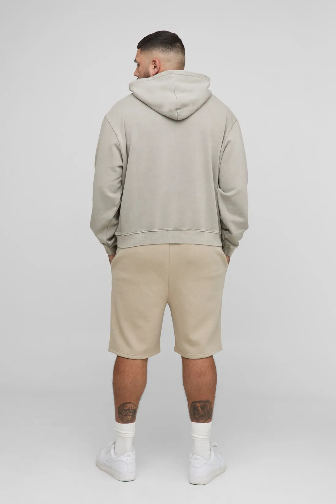 Plus Loose Fit Spray Wash Print Jersey Shorts