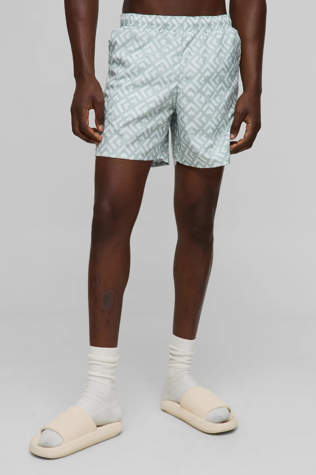 Geo Pattern Mid Length Swim Short
