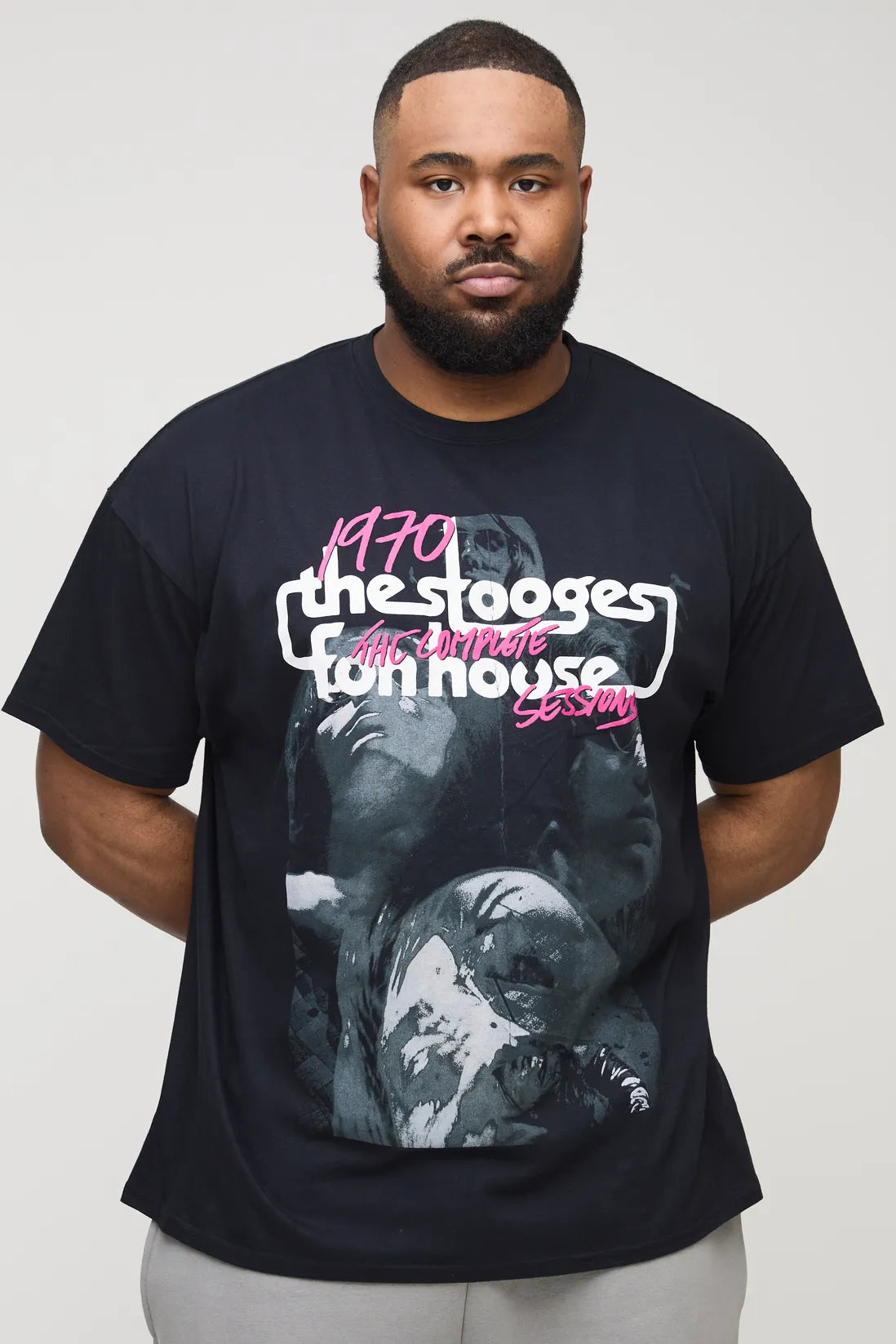 Plus Oversized The Stooges License Print T-Shirt